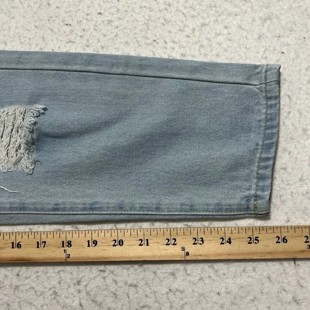 Princess Polly Women’s 4 (28x25) Straight Leg High Rise Ripped Denim Jeans - Picture 10 of 11